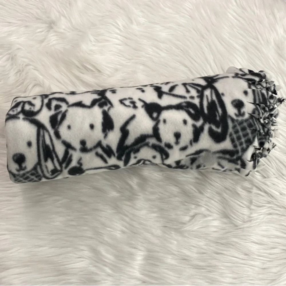 Sketched Puppy Dog Fleece Blanket
